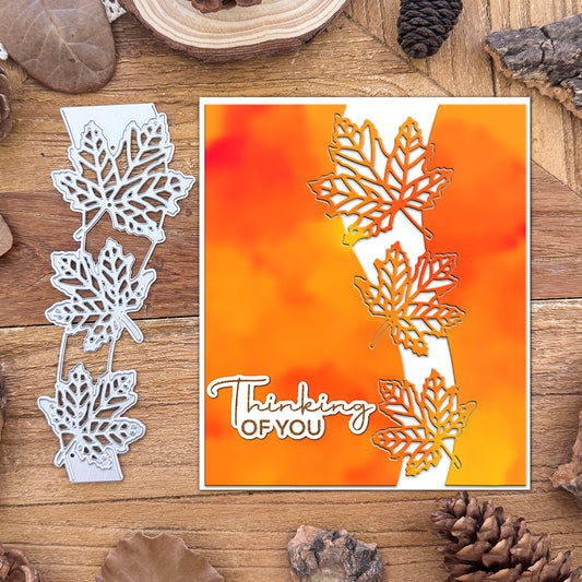 Lovely Fall Maple Leaves Half-cut Border Dies