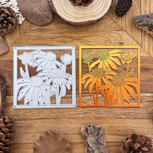 Lovely Daisy Flowers Square Frame Dies