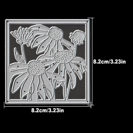 Lovely Daisy Flowers Square Frame Dies