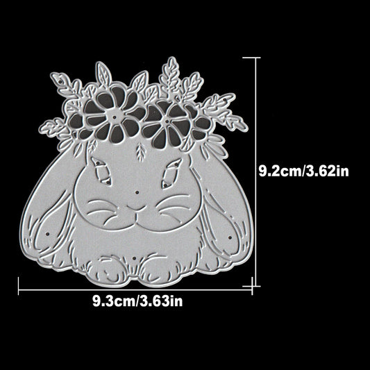 Lovely Rabbit with Flower Wreath Dies
