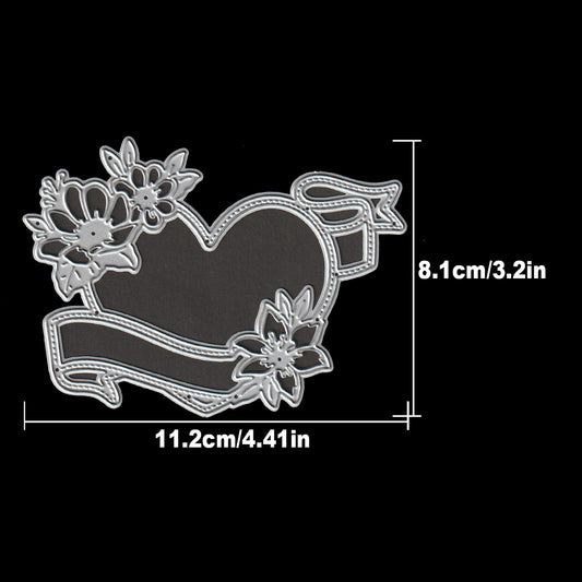 Beautiful Flowers Lace Banner Love Frame Dies