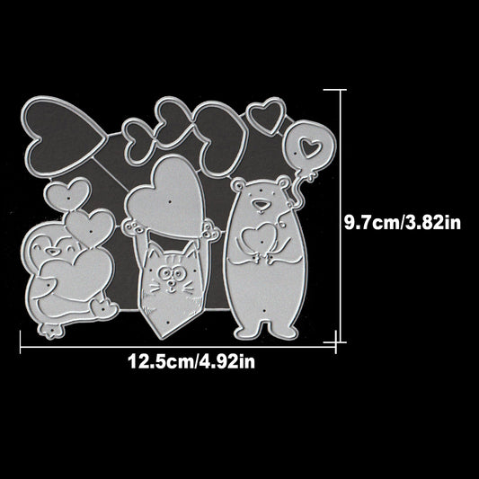 Lovely Animals Bear Penguin Cat with Hearts Dies