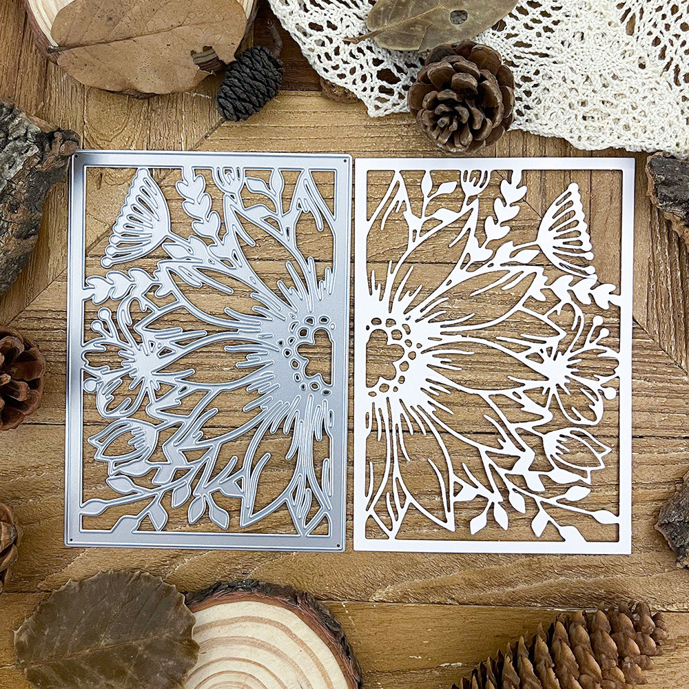 Sunflower Butterfly Flower Frame Background Cutting Dies