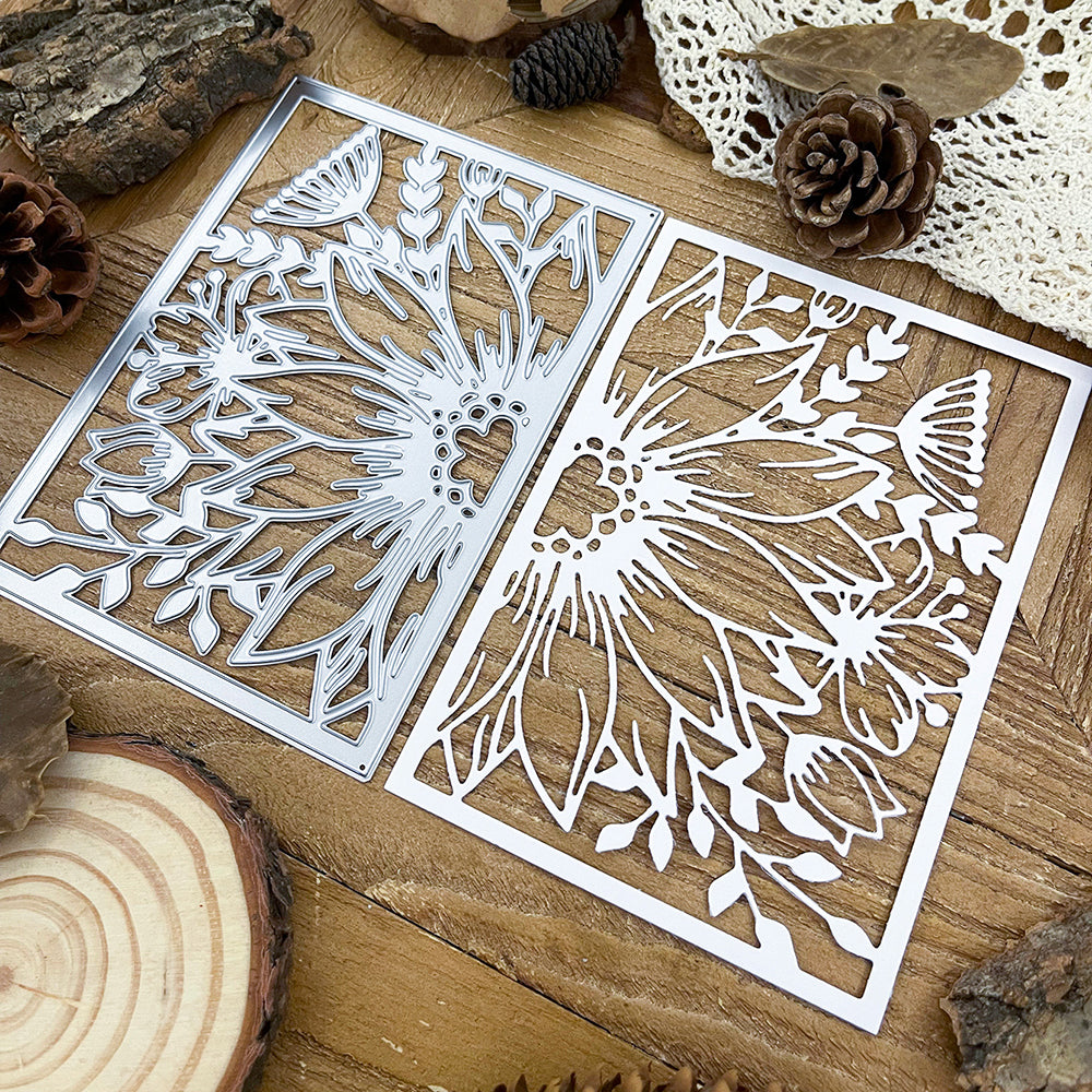 Sunflower Butterfly Flower Frame Background Cutting Dies