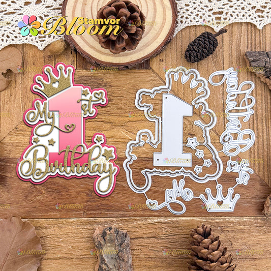 Original Lovely Layers 1st Birthday Princess Title Cutting Dies