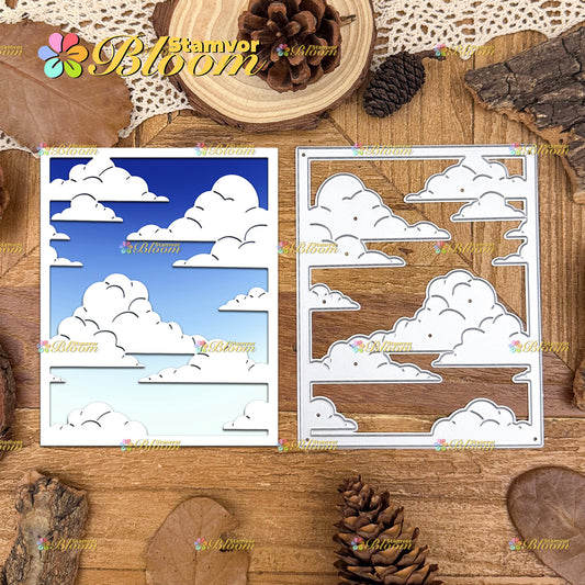Original Lovely Clods Sky Square Frame Cutting Dies