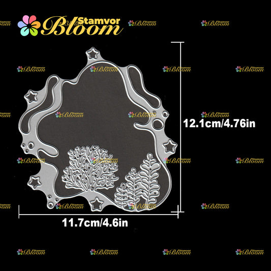 Original Lovely Ocean Seabed Corals Half-cut Water Frame Cutting Dies