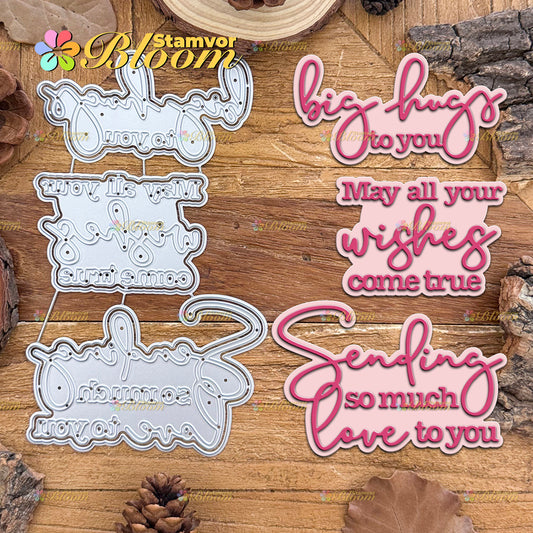Original Lovely Layers Positive Sentences Cutting Dies