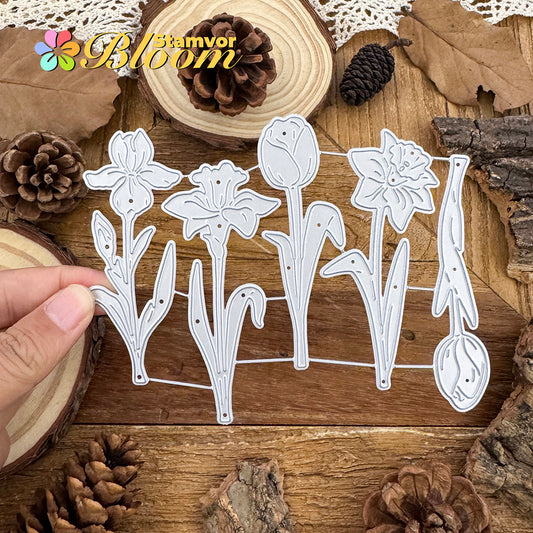 Original Lovely Flowers Tulips Orchid Cutting Dies