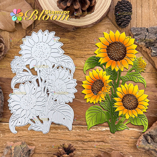 Original Lovely Sunflowers Flowers Shrubs Cutting Dies