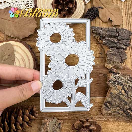 Original Lovely Sunflowers Square Frame Cutting Dies