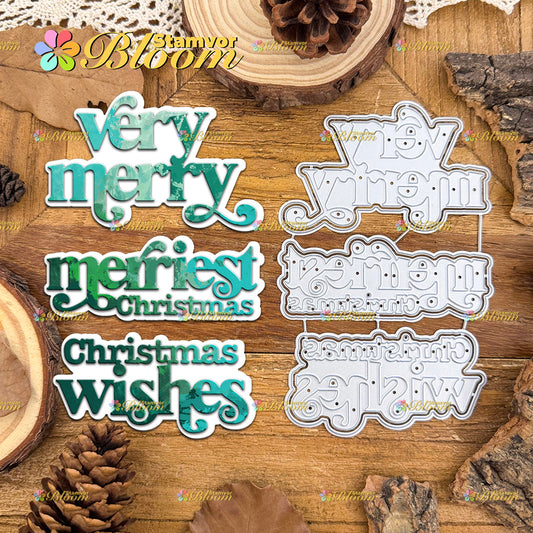 Original Lovely Layers Christmas Short Sentences Titles Cutting Dies
