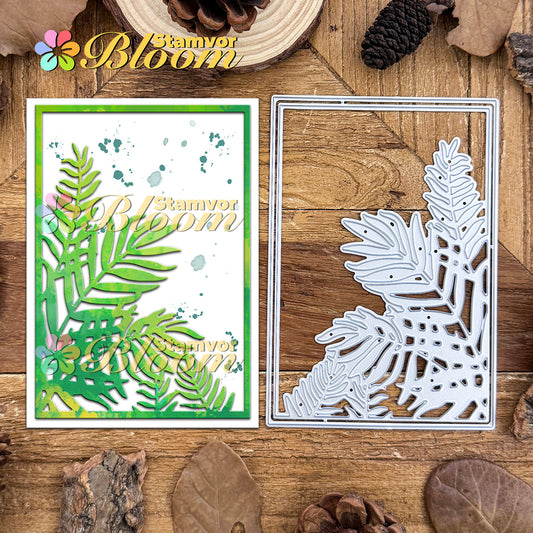 Original Lovely Leaves Branches Summer Square Frame Cutting Dies