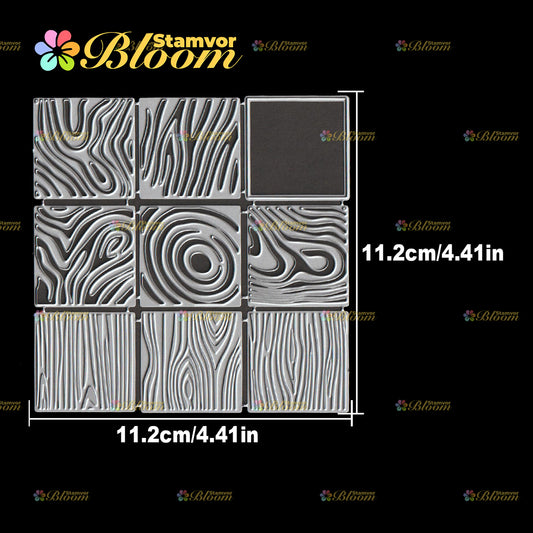 Original Retro Layers Wood Grain Squares Backgrounds Cutting Dies
